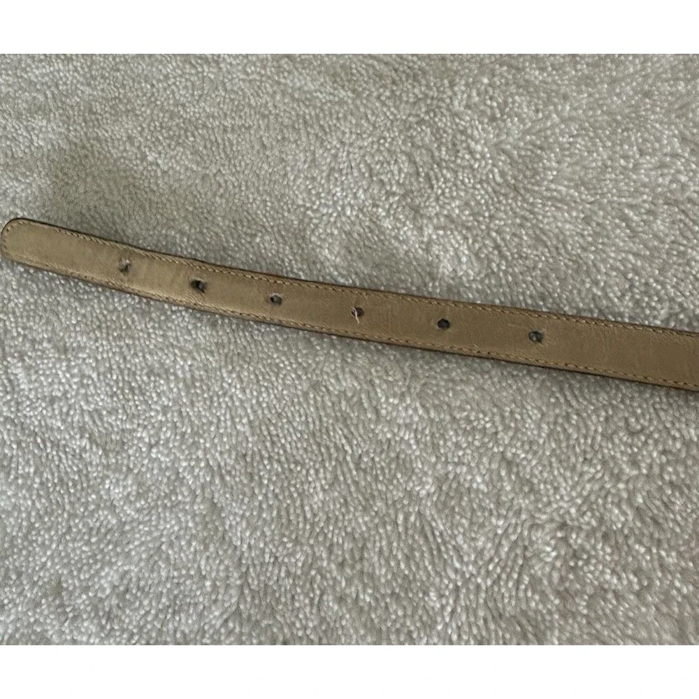 Anne Klein Calderon #8643 Navy Vintage Leather Y2K Belt Gold Lion Buckle Small